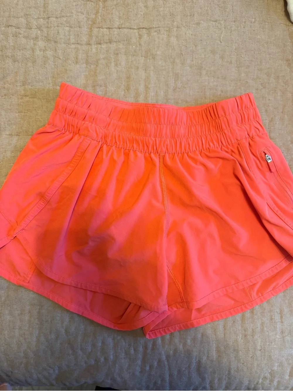 lululemon athletica Coral-Pink Athletic Shorts with Elastic Waist